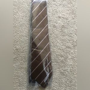 Giuliano Perry Italy Pure Silk Tie Brown Striped. New